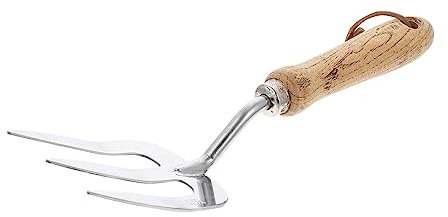 KONTONTY Forca Per Diserbo Con Manico Ergonomico Pala in Acciaio Inox Per Fiori Ortaggi Attrezzo Da Giardino Multifunzionale Forca Per Piantagione Pala A Tre Denti Per Diserbo