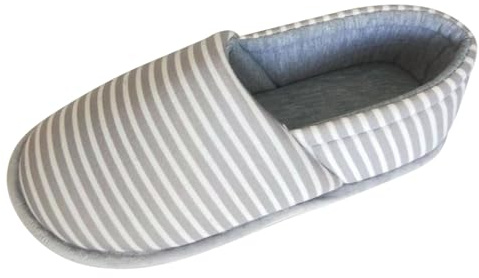 Pantofole da donna e ragazza in cotone dolce ballerina scarpe chiuse ballerine incinta materna morbido cotone pantofole a maglia con tacco elastico leggero spugna pantofole, 02 grigio, 40 EU
