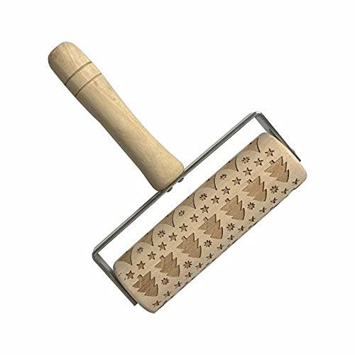 Mattarello Non-Stick Rolling Pin Embossing Mold To Mattarelli in legno con motivo natalizio in rilievo, mattarello, utensili da cucina