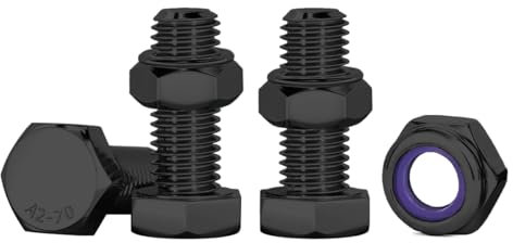 Drenky Bullone M6 10 pezzi esagonale e dadi, M6 x 16 mm, bulloni a sei pannelli con dadi in acciaio inossidabile A2 V2A per mobili, auto, biciclette, barche, stampa 3D, nero