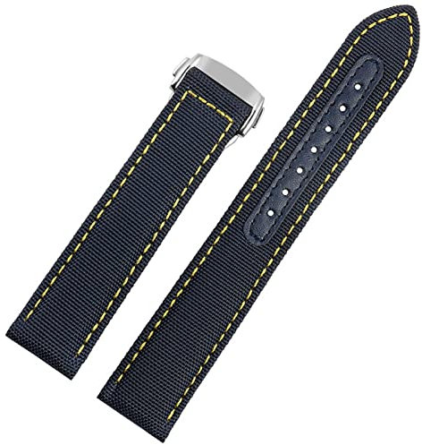 KLVN Uhrenarmband für Omega 300 Stoff Leder Aqua Terra 150 Cupuncture Needle Captain Gewebtes Nylon-Leinen-Uhrenarmband 19 mm 20 mm 21 mm 2 mm Uhrenarmbänder, 19 mm, Achat