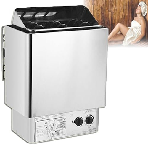 Estufa de sauna eléctrica de acero inoxidable, estufa de sauna para baño de vapor, equipo de calefacción para sala de vapor de sauna, calentador de estufa de sauna con controlador interno,6.0KW/220V