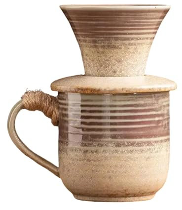 CZMYCBG Caffettiera pour Over, Set Di Caffettiere In Ceramica Vintage, per Casa, Bar, Ristoranti, Campeggio, Grande Tazza da Caffè(Pink)