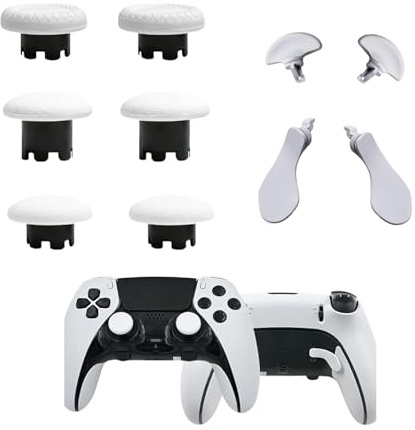 Baguettes de rechange 10 en 1 pour manette PS5 Dualsense Edge, manettes pour manette PS5 Dualsense Edge, joystick analogique pour manette PS5 Dualsense Edge (blanc)