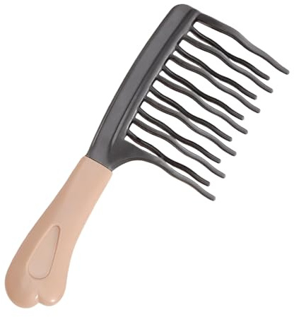 Wide Tooth Comb for Curly, Detangling Hair Brush with Double-layer Wavy Tooth Design and Ergonomic Handle for Long/Thick Dry/Wet Hair for Women/Girl without Straighten the Curl HairStyle