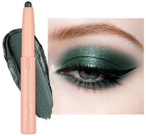 Oulac Dreh Lidschatten Stick Grün Metallic-Finish – Wasserfest & Wischfest, Hält 16 Stunden+, Cremig-seidige Textur, Vegan 16 So Jade