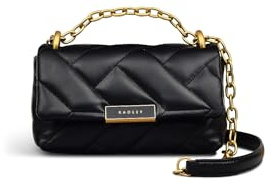 RADLEY London Mill Bay - Xl Quilt Women's Leather Small Flapover Cross Body, Black