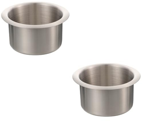Hemobllo 2 Pezzi Portabicchieri Recessed Inossidabile per Auto e Barche per Bevande Tavolo Installazione Facile e Stabile Design e Resistente