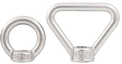 1/2 Stück Ringmuttern Bolzen M3 M4 M5 M6 M8 M10 M12 Innengewinde 304 Edelstahl Runddreieck Ringöse Daumenmutter(M4 Round 2pcs)