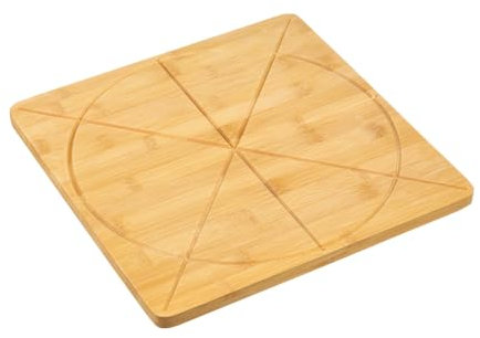 KESPER | Pizzateller, Material: Bambus - FSC®-zertifiziert | Mit Schneidrillen | Beidseitig verwendbar | 33 x 33 x 1,6 cm | Pizzabrett & Servierplatte | Farbe: Natur Braun | 58467