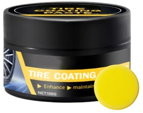 Brillance des roues pour pneus de voiture, protection des jantes et cire de jantes, revêtement noir brillant pour l'entretien de la cire, le nettoyage et la préparation des véhicules, 100 g