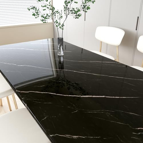 Skyblur Klebefolie Schwarz Marmoroptik 40x200cm Küchenrückwand | klebefolie badezimmer wasserfest selbstklebende tapete badezimmer wasserfest tapete wohnzimmer schlafzimmer marmor folie