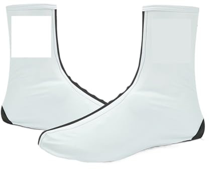 WAJJWI 2 paia di copriscarpe da ciclismo copriscarpe impermeabili for bici da bicicletta riflettenti antivento mantengono caldi copriscarpe per Pavimenti(White,XL)