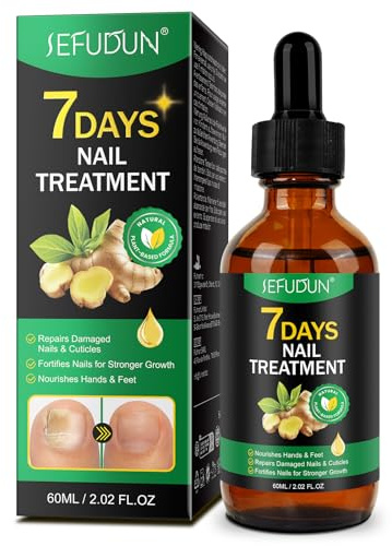 7 days Nail Treatment Extra Strength,Toe Nail Growth Oil, Ginger Nail Growth Serum, Multi-Purpose Nail Repair for Athletes Foot, Thick, Broken, Discolored & Damaged Nail
