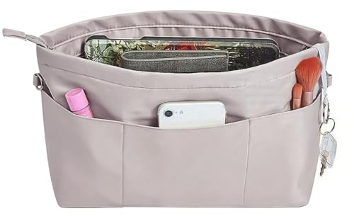 VAIGU:OA Taschenorganizer Shopper - Handtaschenorganizer für Handtasche Organizer aus Nylon Handtaschen Damen Tote Bag Organizer mit Schlüsselbund Wasserdicht für Damen Tote Bag (Grau, Groß)