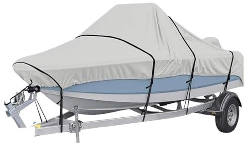 Telo Copri Barca,Coperture Per Barca Copertura protettiva for esterni in tessuto Oxford riflettente impermeabile da 11 a 13 piedi for runabout e barche a V