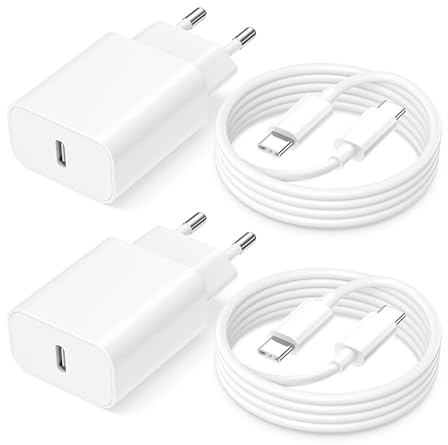 2Pack Chargeur USB C 30W pour iPhone 17 Air/17/17 Pro/17 Pro Max/16 Pro Max/16 Pro/16 Plus/16/15 Plus/15, Chargeur Rapide iPhone 17 avec 2M Câble USB C pour iPad/Air/Mini 7 6