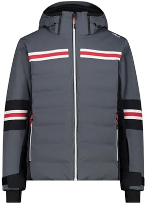 CMP Herren Skijacke Clima Protect mit Abnehmbarer Kapuze Grey Gr. 52 wasserdicht, atmungsaktiv & extrem wärmend für sportliche Wintertage.