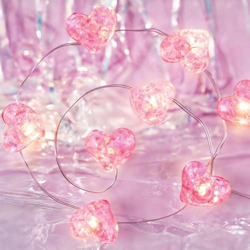 Sunshine smile LED Herz-Lichterkette,1.8M 20 LED Valentinstag Herzförmige Lichterkette,LED Lichterkette Herzen,Herzchen Lichterkette Batteriebetrieben,Lichterketten Herzen für Valentinstag,Hochzeit