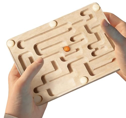 Murmel Labyrinth Spiel - Spaßiges Murmelbrett Spielzeug - Kippbrett Labyrinth,Für Kinder Und Erwachsene Als Gehirntraining, Herausforderung, Konzentrationsübung Und Reisespiel Für Unterwegs