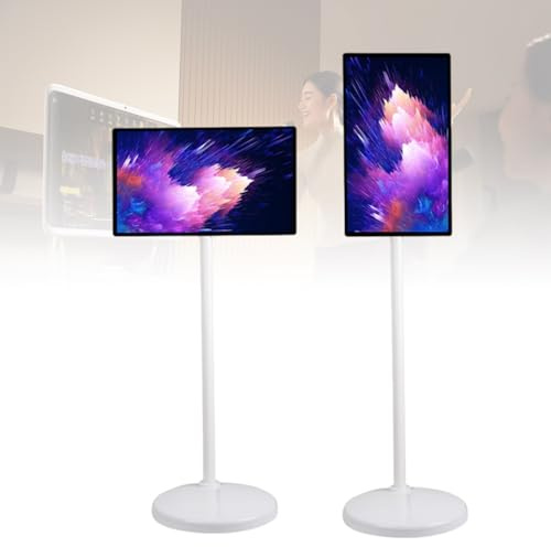 KAIKAFEI Monitor Portátil 32 Pulgadas 4K, Televisor Táctil con Ruedas, Oficina, Hogar y Eventos con Conectividad Inalámbrica y Adjustment Remoto para un Uso Cómodo