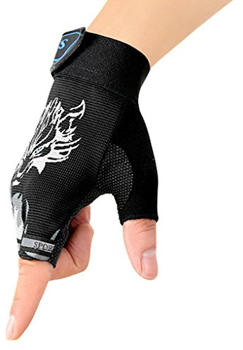 BXT Cycling Fingerless Gloves Half Finger Non-Slip Kids Outdoor Sports Bike Riding Gloves for Fishing Bicycle Roller Skating Hunting Climbing for Girls Boys