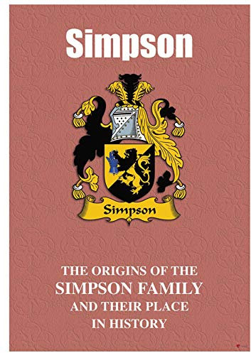 I LUV LTD Simpson Anglais Nom de Famille Livret D'histoire avec de Brefs Faits Historiques