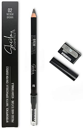 Sheila Cosmetics My Brow Pencil, lápiz de cejas con fórmula firme, testado dermatológicamente, incluye sacapuntas, fabricado en Italia (02 Medium Brown)