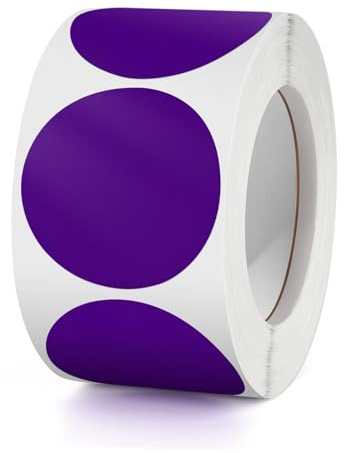 Runde Aufkleber Lila 38mm Selbstklebende Farbkodierung Klebepunkte | kleine Rolle Etiketten, Markierungspunkte, Punktaufkleber, Round Sticker 500 Stück