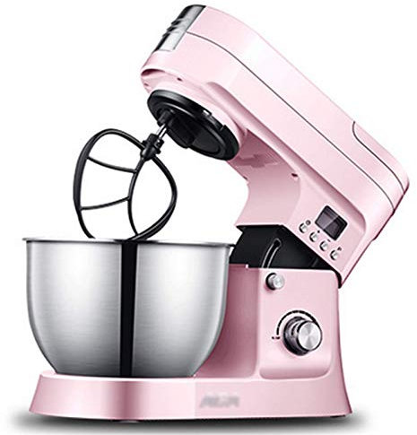 Batteur sur Socle 6,2 L,1000 W,mixeur de Cuisine électrique 10 Vitesses,Robot culinaire Multifonctionnel avec Crochet pétrisseur,Fouet et Batteur,mélangeur de pâte,Rose