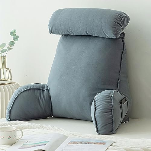 Lesekissen für Bett, Rückenstütze, Lendenwirbelstützkissen, Kuschelkissen mit Armen, perfekt zum Sitzen, Entspannen, Lesen oder Spielen