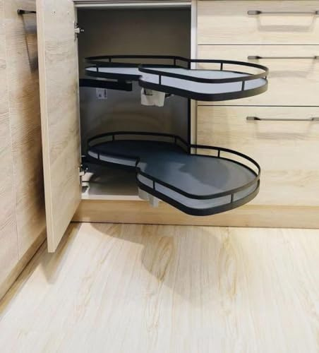 ZOCWJK Kitchen Pull-Out Kitchen Cabinet Corner Cabinet Accessories Modified Telescopic Drawer, Kitchen Corner Cabinet Rotating Rack Height Adjustable Suitable for 800mm 900mm(A Right-900mm/35.4lnch