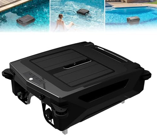 Robot limpiador solar automático para piscinas, limpiador de skimmer de piscinas robótico inalámbrico para piscinas con opciones de carga dual y detección inteligente de obstáculos.