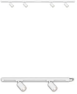 Briloner - Set riel 1,5 m con 4 focos GU10 + ampliación 0,75 m con 2 focos, orientables, extensible, lámpara de techo blanca, sistema de rieles electrificado completo