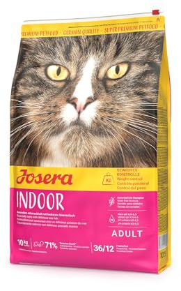 JOSERA Indoor Cat (1 x 10 kg) | Vuxen | Premium torrfoder för vuxna steriliserade katter | kornfritt recept | måttlig fetthalt för viktkontroll | med fjäderfä | 1-pack