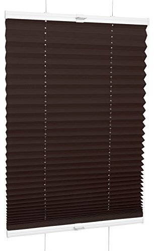 Rolmaxxx ROLLMAXXX Plissee Faltstore Faltrollo Rollo Fensterrollo Klemmfix ohne Bohren (65 x 160 cm, Braun)