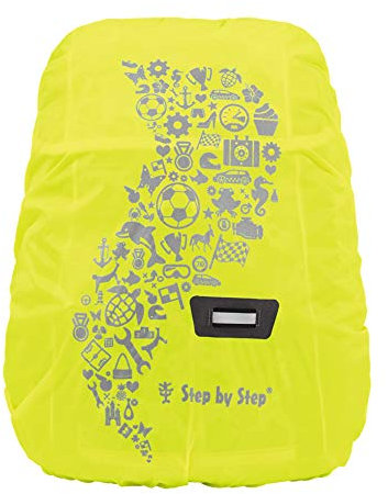 Step by Step Regen- und Sicherheitshülle, gelb, reflektierend und wasserdicht, geeignet für Step by Step Kid Rucksack, schützt vor Regen und Schmutz