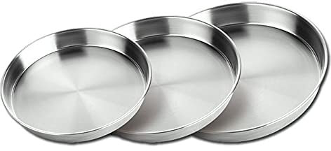 Almina Backofenblech 28/32/36 cm 3er-Set Edelstahl Backblech Backform Blech Tepsi