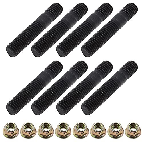 eMagTech 16pcs Kit de Goujons avec Contre-Écrou Collecteurs d'échappement M8x1.25mm Compatiple avec Morriis Sisssan Siimca