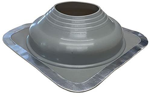 Chimsoc HT Rubber Pipe Flashing - Grey High Temperature Silicone - Suits 160-220mm Diameter Pipes