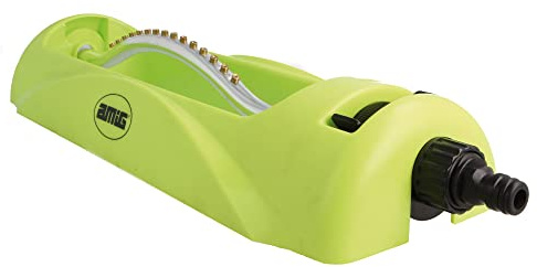 Amig - Aspersor con Brazo Oscilante - 400 x 145 mm - Con Conector Rápido y Fácil - Superficie de Riego de hasta 176 m² - Plástico ABS - Verde Pistacho y Negro