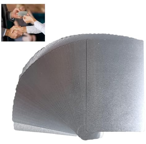 Bustlwor 50 Stück Silber Metall Visitenkarte, Blank Aluminium Namenskarte, Gravierte Metall Visitenkarten, Metall Visitenkarten Rohlinge, für Büro und DIY Geschenkkarte(Silber, 8.6 x 5.4cm)