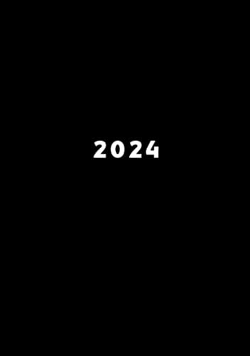 2024: A5 Taschenkalender 1 Woche auf 2 Seiten Wochenplaner | Kalenderbuch Planer | Terminkalender Organizer | Terminplaner Buchkalender | Jahresplaner Wochenkalender | Schlicht Schwarz