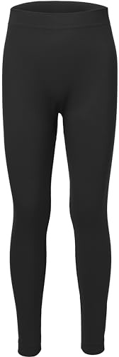 Ladeheid Pantalons Caleçons Longs sous-vêtement Thermique, Mixte Enfant pour Hiver Sport Ski, Snowboard Course en Plain air LA40-259 (Noir, 134-140)