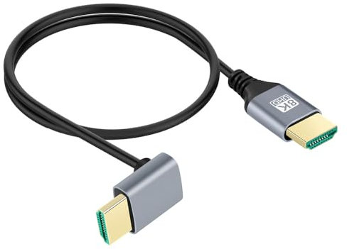cablecc HDTV HDMI 2.1 maschio a maschio 8K 4K super flessibile cavo angolare slim 90 gradi tipo A per HDTV computer 50 cm