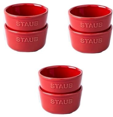Staub Keramik Dessertschale Snackschale Knabberschale Dipschalen Set Tapas Schalen Set Rot [2ER SET] (6)