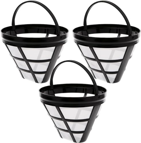 Kaffeefilter [3 Stück] Größe 4 Kaffee Dauerfilter Wiederverwendbar Kegel Kaffeefilter, Kaffee Filter Mesh Korb Für 8-12 Tassen Kaffee, Tassen Kaffeetropfer, Kaffee Brühfilter Mit Griff, Kaffeezubehör