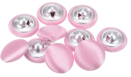 QUARKZMAN 10 Stück Knöpfe Rosa mit Stoffbezogene 12,5 mm Nähknöpfe Rund Stoffüberzug Knopf Ösenknöpfe für Mantel Hosen Anzüge Kleider Blusen Kleider Strickjacken Jeans DIY Dekorieren