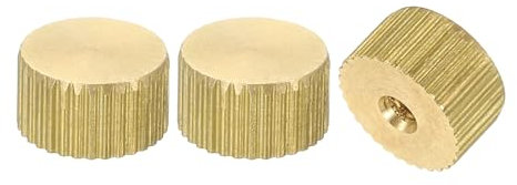 QUARKZMAN Dadi a Farfalla Scanalati, 3pz M3 x D11mm x H6mm Foro Cieco a Testa Piatta Ottone con Collare a Testa Piatta Foro Cieco Elementi Fissaggio Pomelli Rotondi per Parti Stampanti 3D