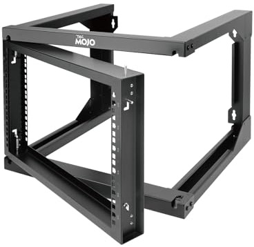 Tecmojo 6U Wall Mount Rack, Open Frame Server Rack, Network Rack for 19inch Computer/AV/Data/IT/Media Equipment, 18inch Depth, Swing Gate (6U/18inch Depth)